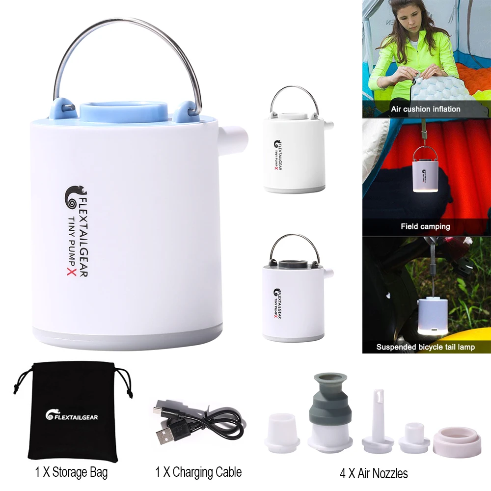 Điện Mini Bơm Hơi Siêu Nhẹ Sạc USB Đa Năng NGOÀI TRỜI 3 Chế Độ Đèn Cắm Trại Bơm Không Khí