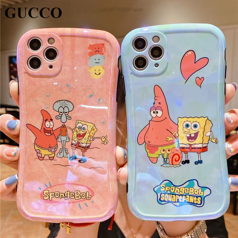 

Co-brand SpongeBobs Case For Iphone 12 11 Pro Max Phone Case 7 8plus Xs XR Xsmax Female Men Women Couples Case Cartoon Y2k Girl