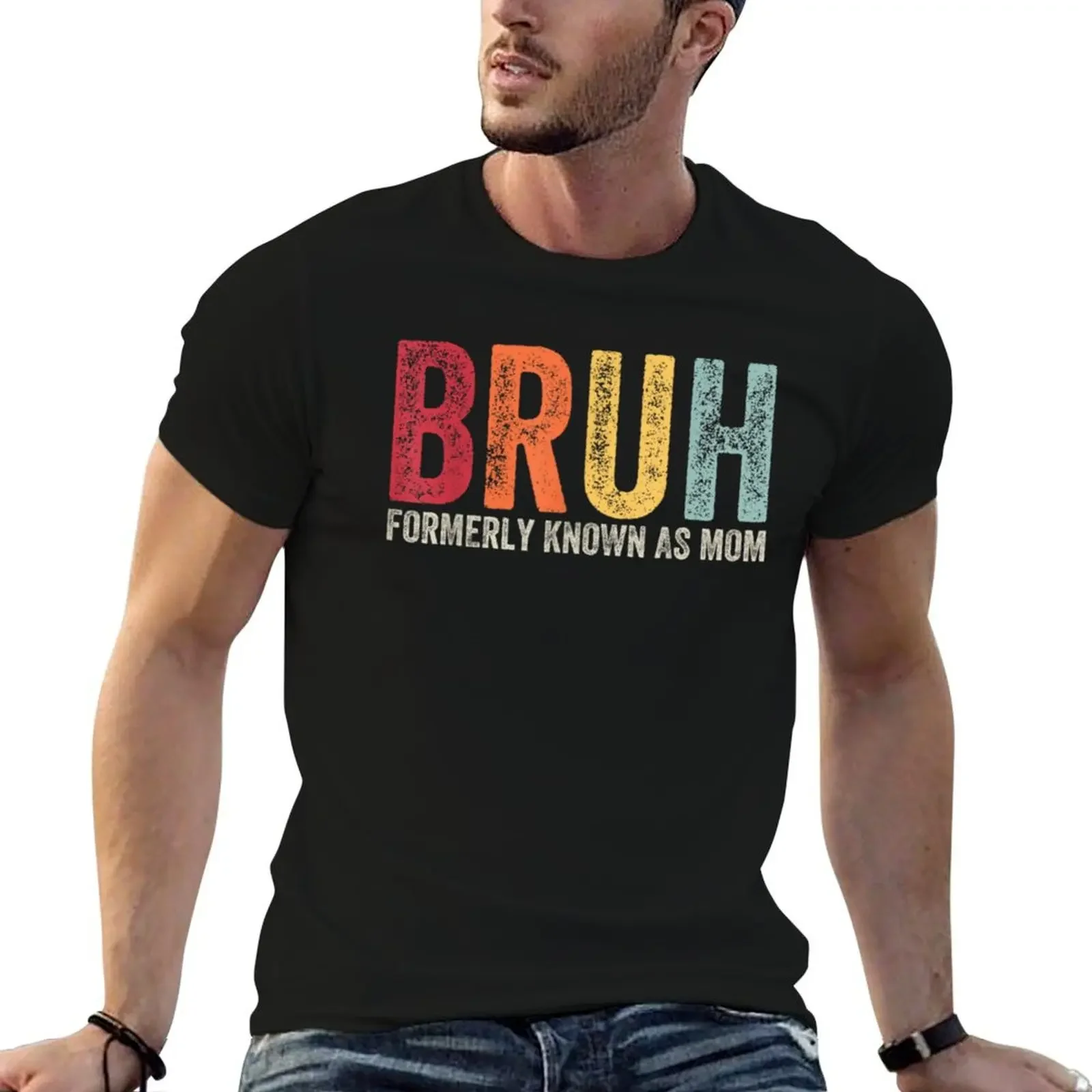 Футболка Bruh Formerly Known as Mom для мальчика таможенные аниме мужские футболки высокого