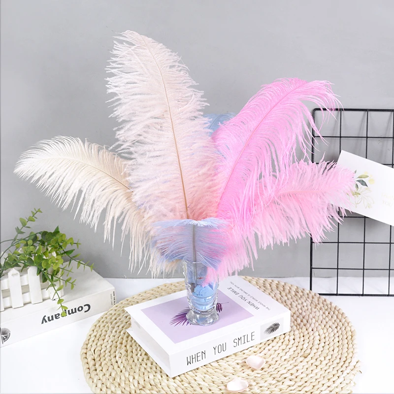 

10pc/lot Natural White Ostrich Feathers Craft Wedding Party Decoration 20.25cm/35-40cm Table Centerpieces Handicraft Accessories