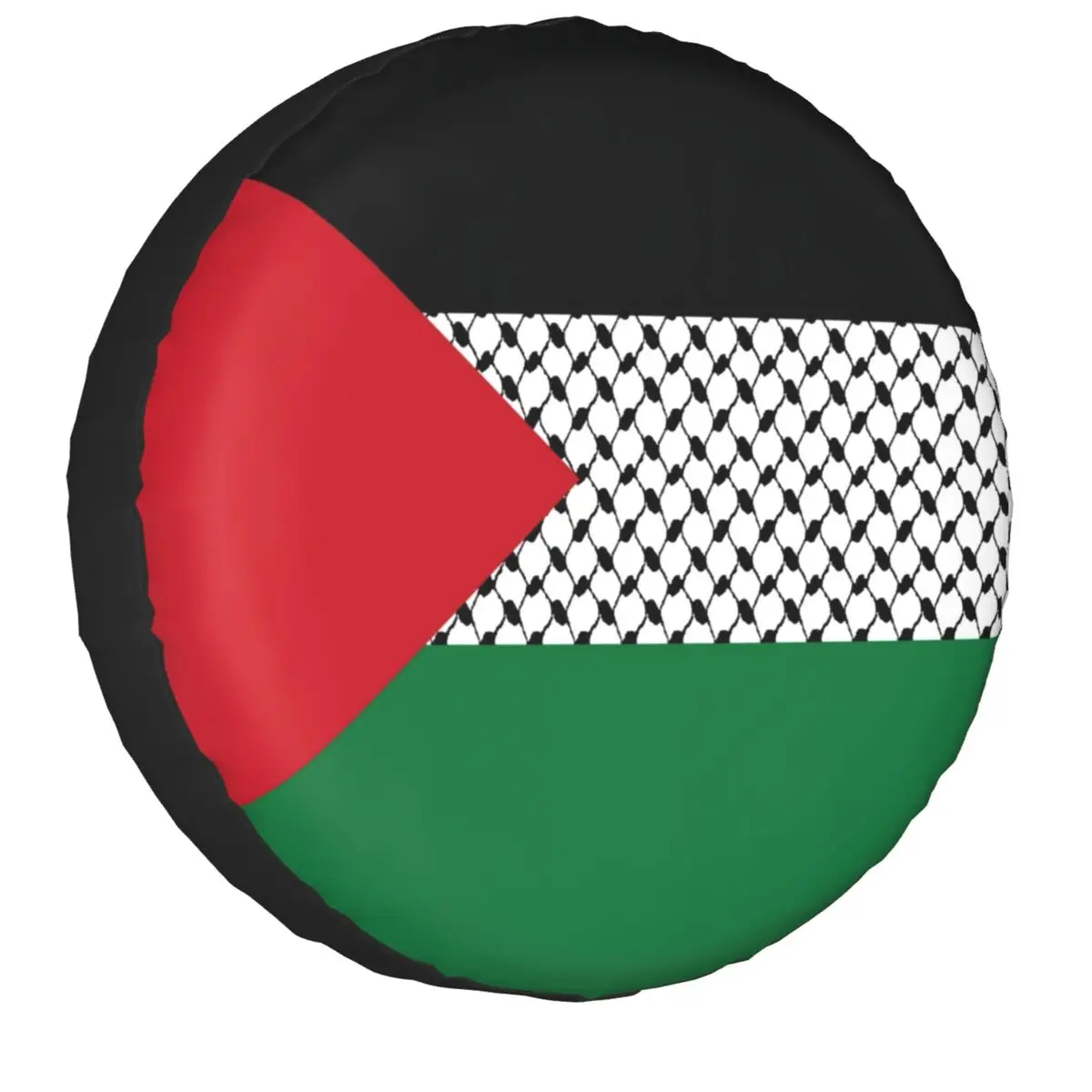 

Palestine Flag Spare Tire Cover Palestinian Hatta Kufiya Keffiyeh Pattern Trailer Car Wheel Protectors 14-17 Inch