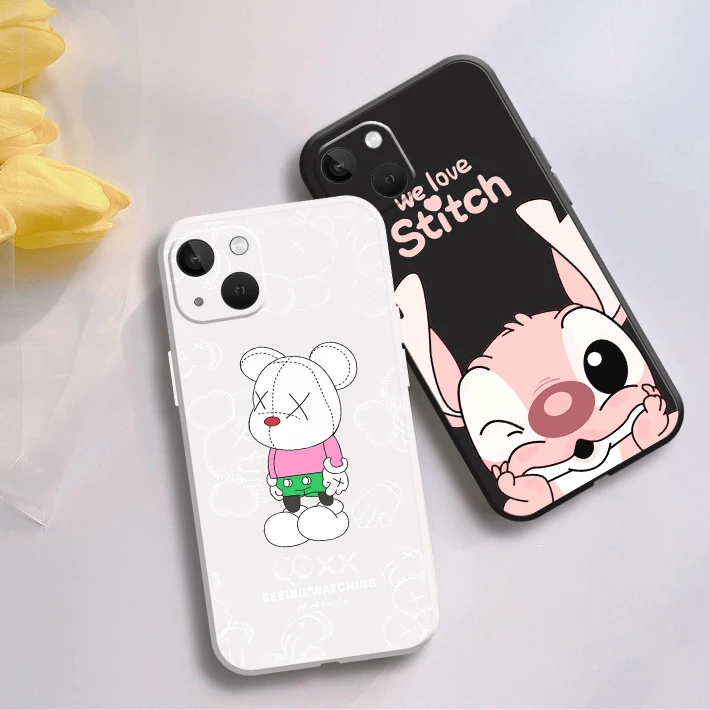 

Black/White cute cartoon 2022 New Phone Case for IPhone 13 12 11 Pro X XR Max Soft Shockproof Cover for IPhone 8 7 Plus XS Max