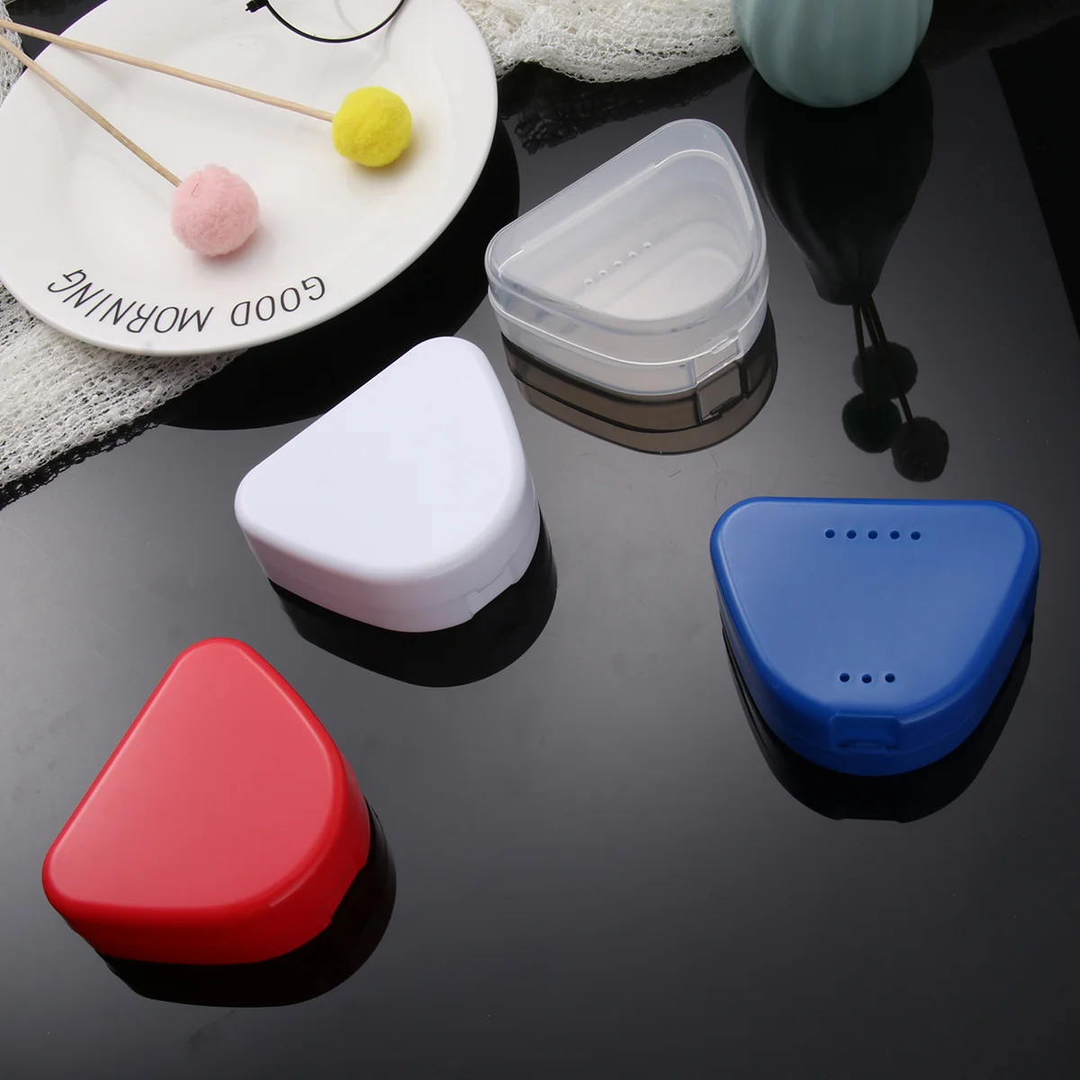 

4 шт., коробка для хранения зубных протезов