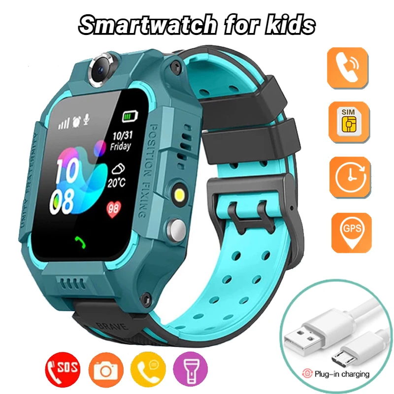 

Smart Watch Kids 4G Call Sim Card With GPS SOS Camera Location Waterproof Children Watches For Girls Smartwatch For Kids Boys