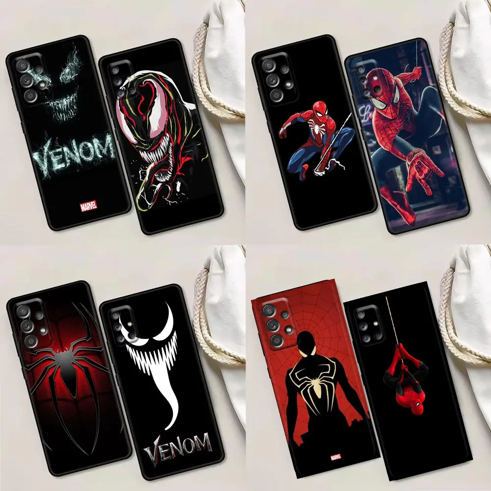 

MARVEL Venom Spaiderman Phone Case for Samsung A01 A02 A03s A11 A12 A21s A32 A41 A72 A52s 5G A91 A91s Case Soft Silicone