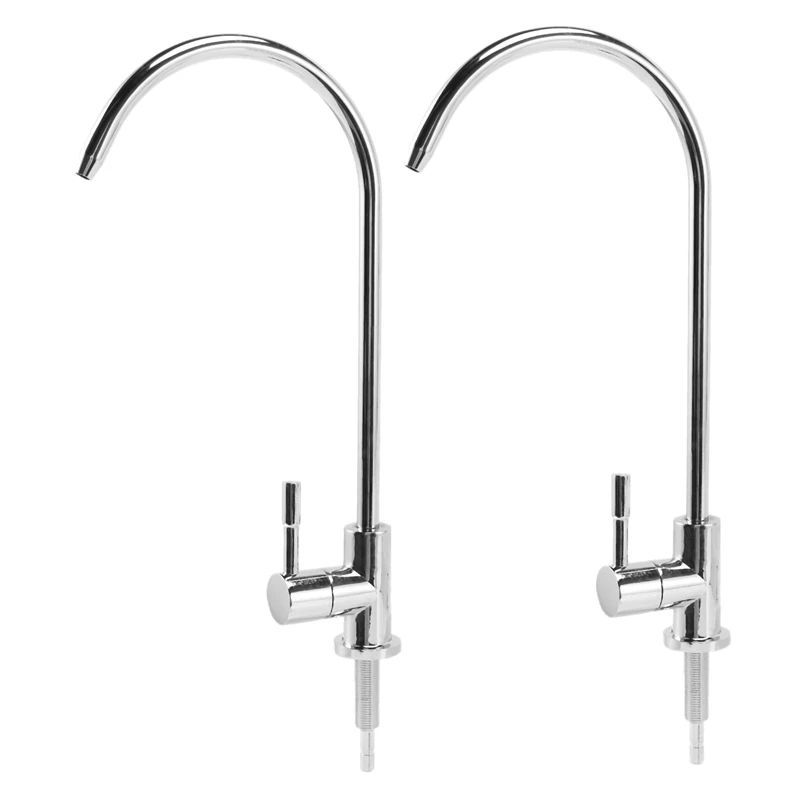 

2X 1/4 Inch Chrome Drinking Water Filter Faucet Reverse Osmosis Sink Kitchen Tap