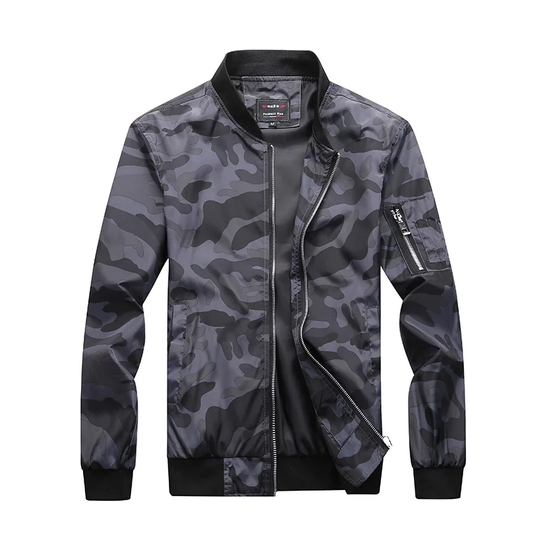 

Windbreaker Autumn Military Army Camouflage Bomber Jacket Pilot Men Stand Collar Camo Coat Male Outerwear Large Size 5XL 6XL 7XL