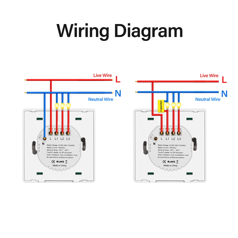 Умный выключатель света Tuya Zigbee EU UK
