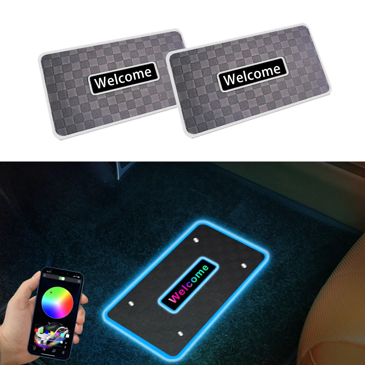 Автомобильная подставка для ног искусственная подсветка rgb декоративная