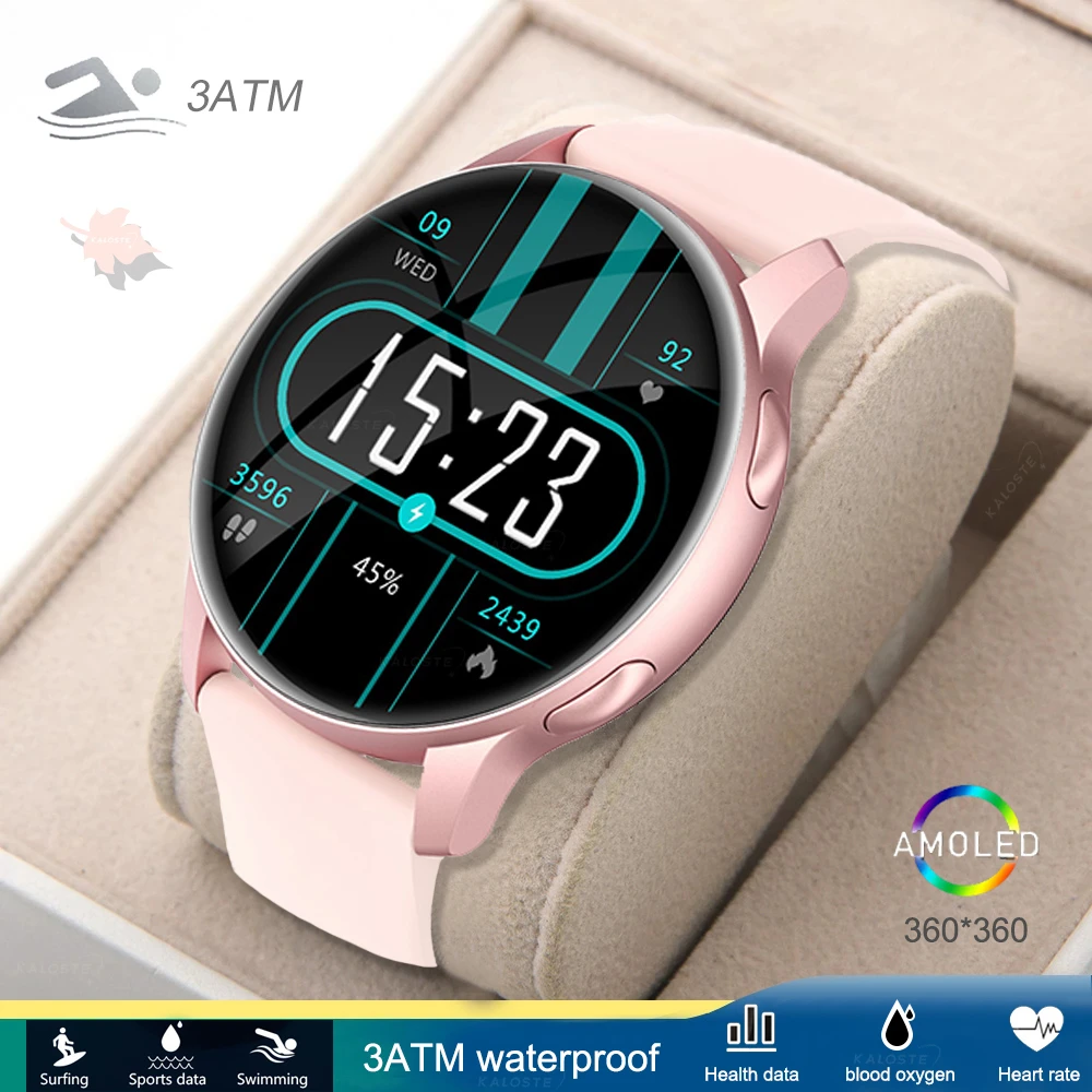 

For Xiaomi Huawei Women SmartWatch Men 360*360 AMOLED Full Touch Sport Fitness Tracker Ladies Smartwatch Clock Women
