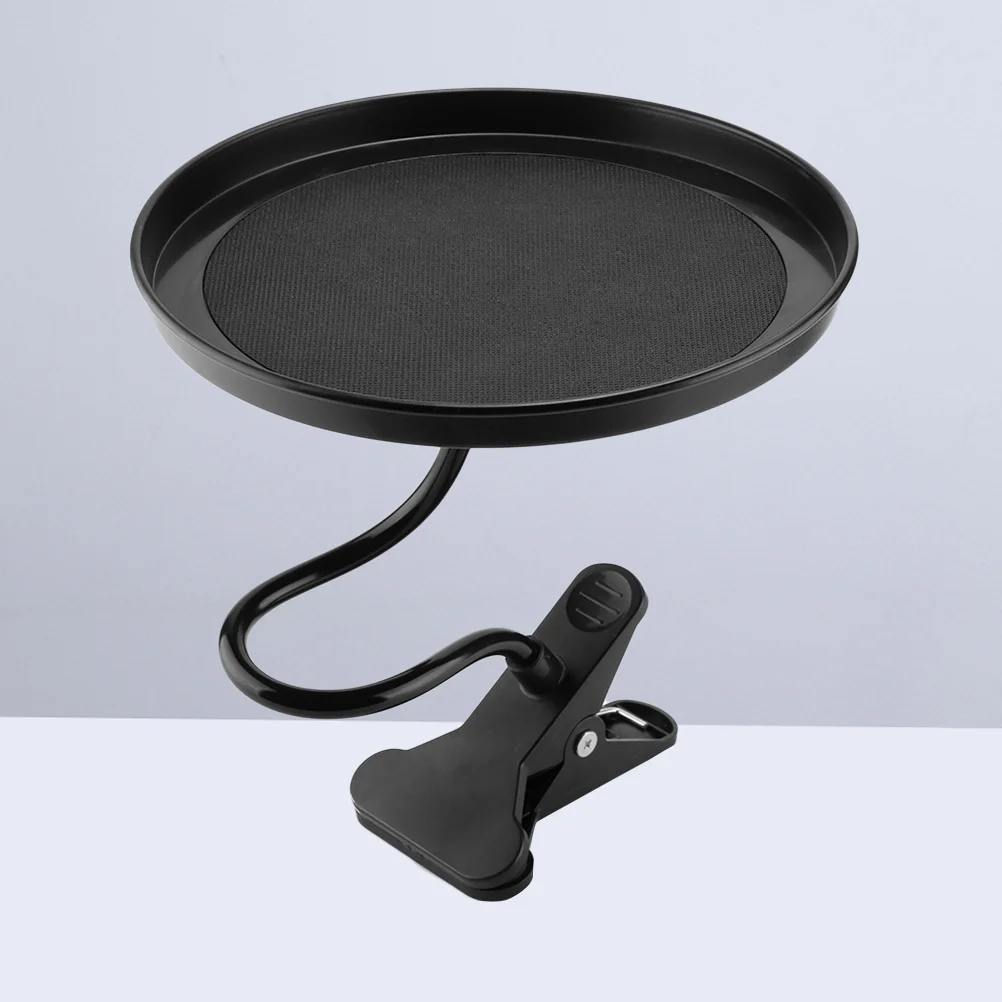 

Multi-Functional Car Seat Tray Round Flexible Clip Food Drink Tray Holder (Black)