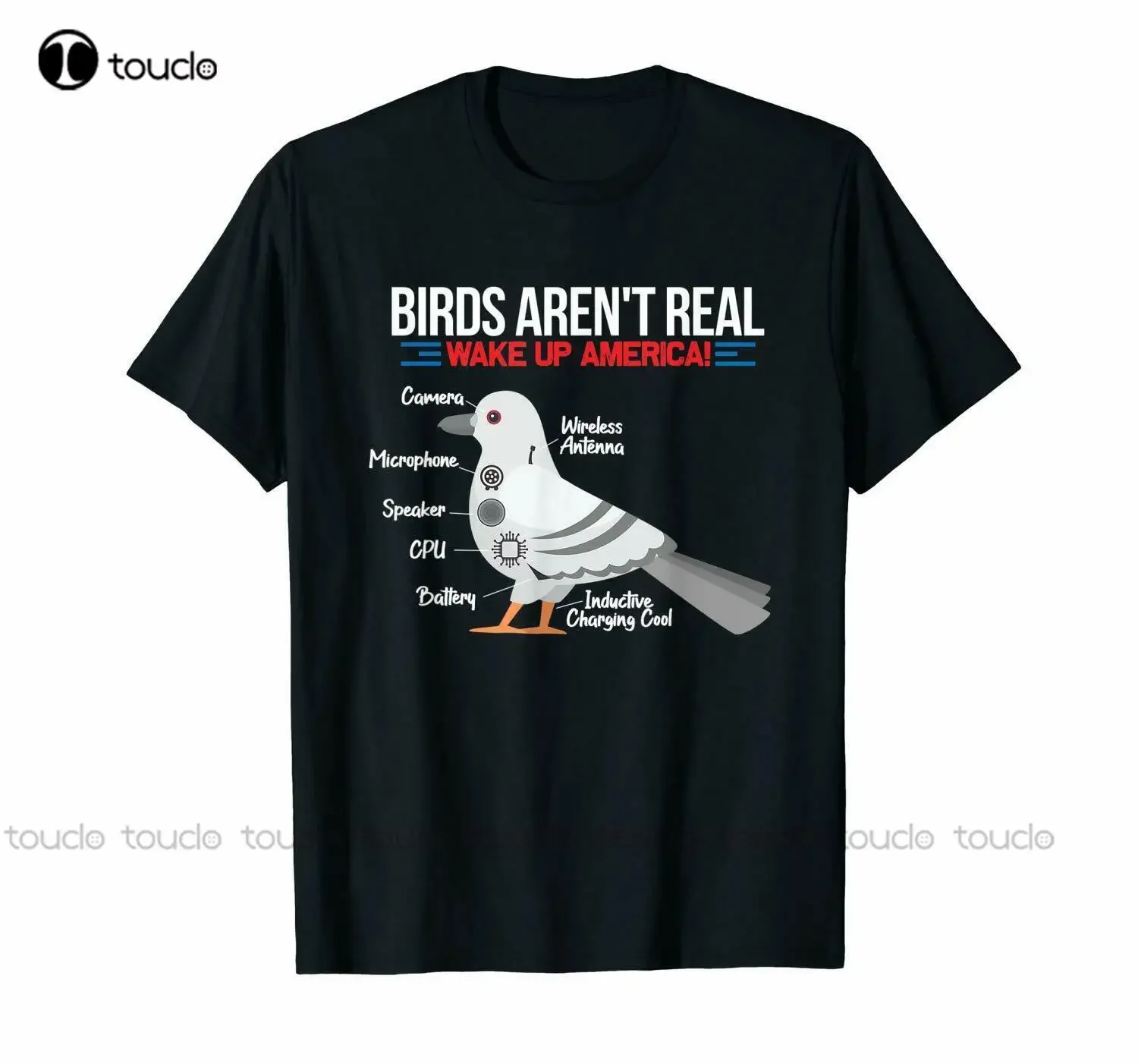 Birds Aren'T Real Conspiracy Theory Bird Spy Drone Watching Black T-Shirt S-5Xl Unisex Tshirts For Adults