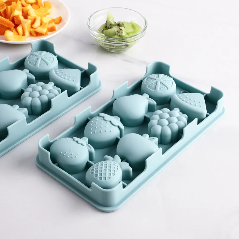 

8 Grids Silicone Ice Cube Maker Ice Cube Tray Fruit Shape Ice Cream Mould Forms for Ice Kitchen Whiskey Cocktail Accessory