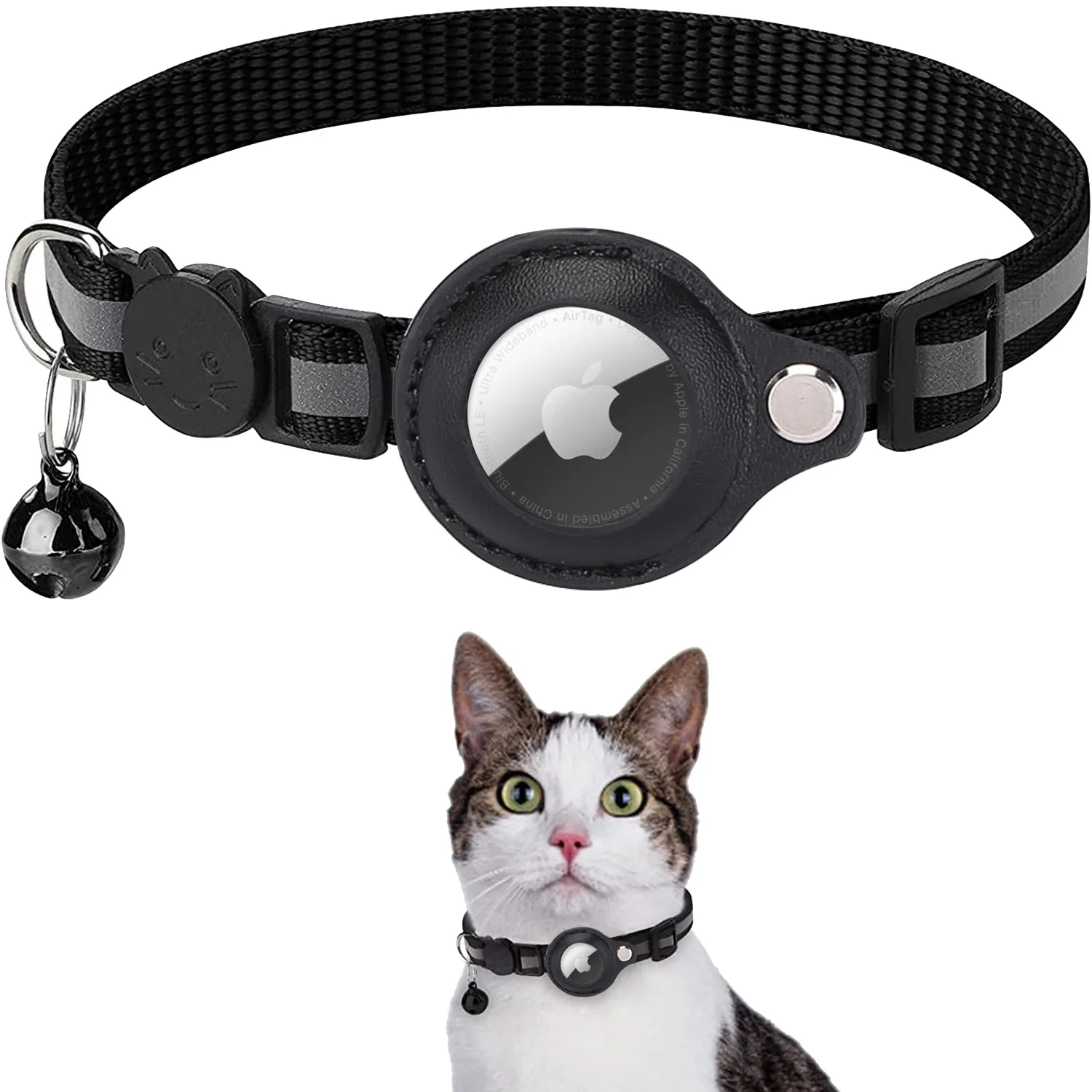 2023 Adatto Per Apple Airtag Tracker Protector Anti Mancante Pet Locator Collar Cat Riflettente Bell Collar Airtags Apple