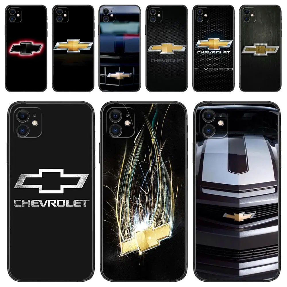 

Chevrolet Luxury Design Phone Case For Apple IPhone 13 12 11 14 Pro Max Mini XR X XS Max 6S 6 7 8 Plus SE 2020 Black Soft Cover