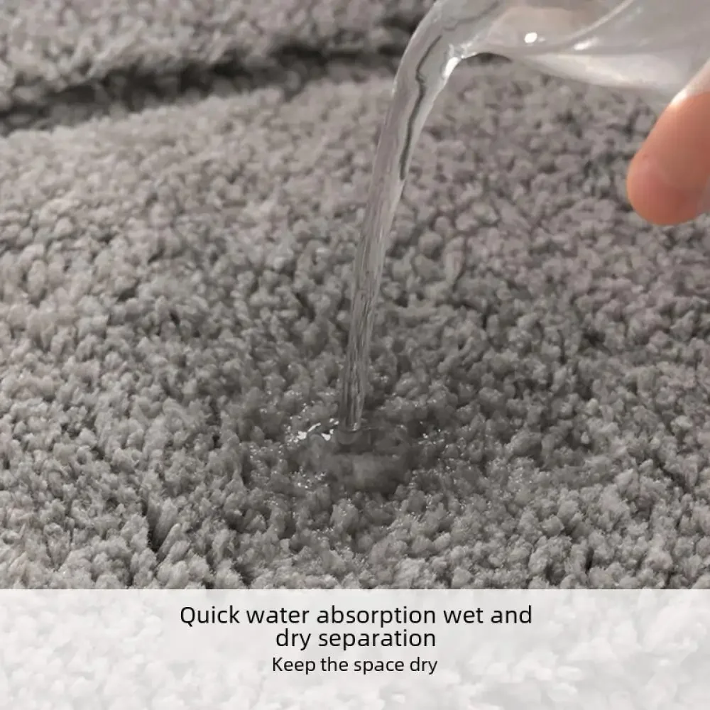 Напольный коврик для ванной впитывающий нескользящий однотонный из микрофибры с