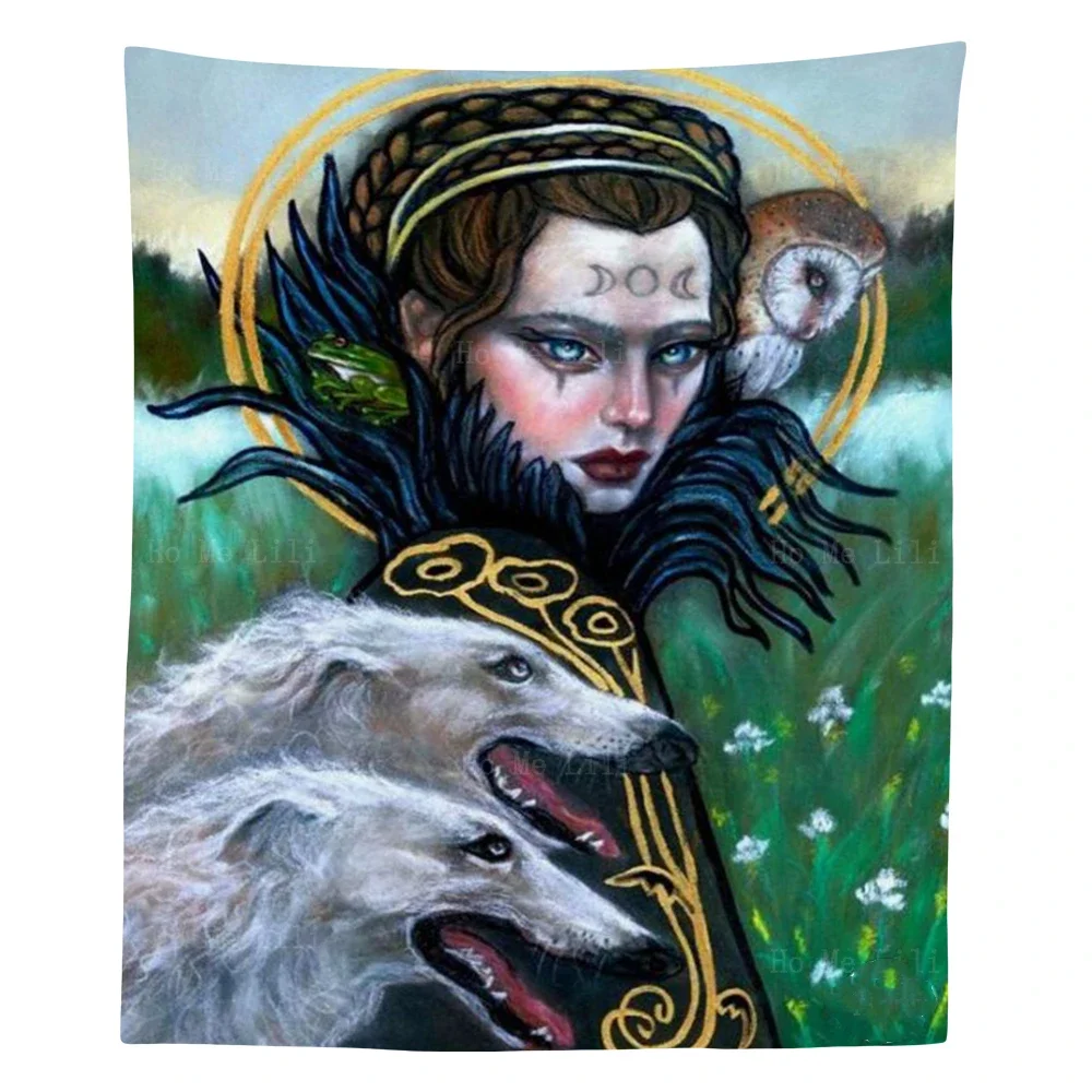 Сюрреалистическая фэнтези и богиня искусство лесной феи животное ведьма коза