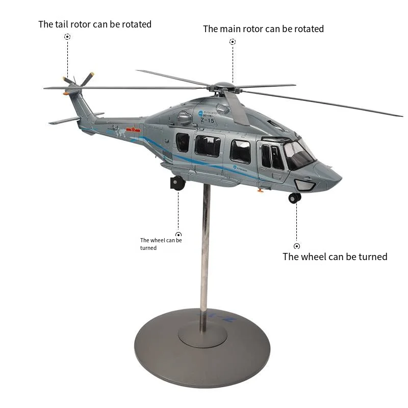 1:32 Scale AC352 Alloy Die-cast Z-15 Marine Surveillance Public Security Rescue Helicopter Aircraft Model Collectible Toy Gift