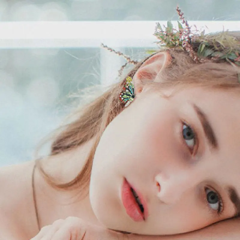 Женские серьги в виде бабочек с изображением сказки | Украшения и аксессуары