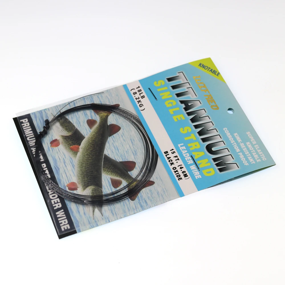 Wifreo 15ft/4.6m No Kink Titanium Leader Line Saltwater Pike Fishing Leaders / Trace Fly Tying Wiggle Tail Link Wire