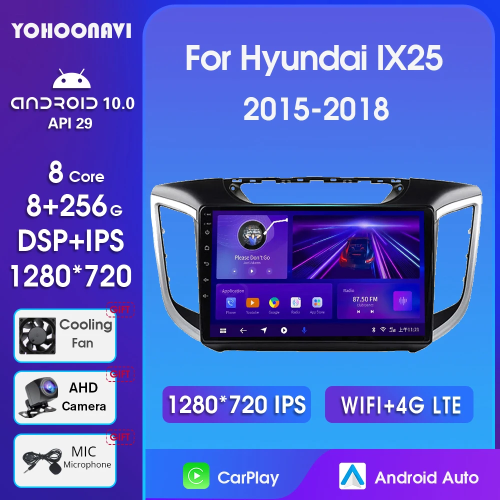 

Автомагнитола мультимедийная на Android 10, 2 Din, для Hyundai IX25 2015-2018