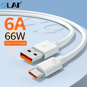 OLAF 6A 66w USB Type C Cable Wire For Huawei Samsung S10 S20 Xiaomi 10 11 Mobile Phone Fast Charging in Pakistan