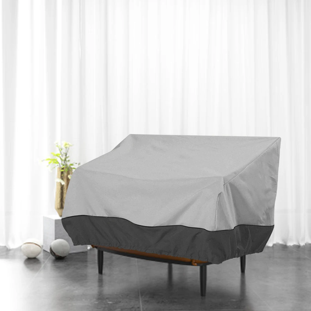

Сверхмощный чехол для скамьи для патио, водонепроницаемый чехол для дивана для улицы, Чехол для мебели для газона-серый + черный