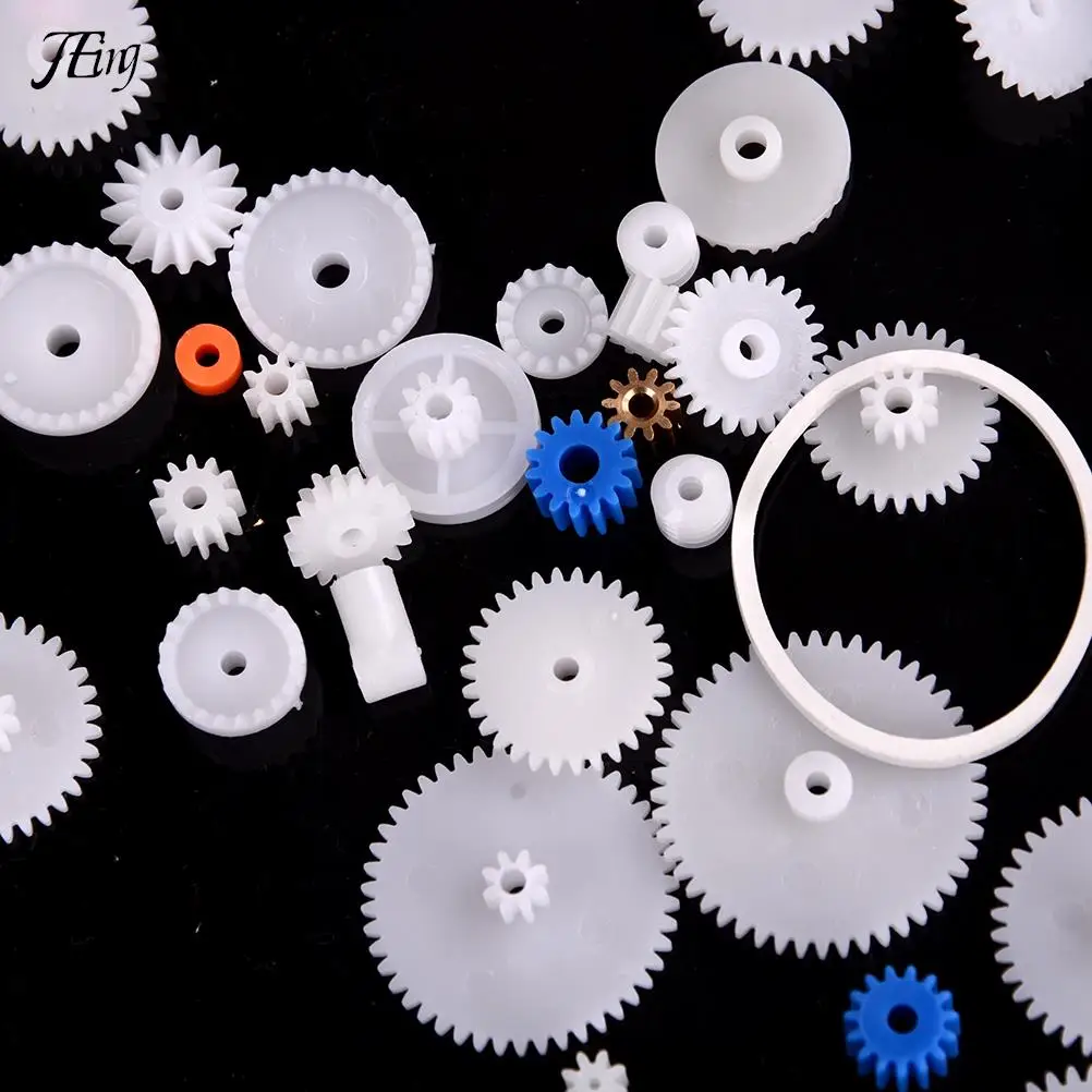 

60 pcs Plastic Gear Set DIY Rack Pulley Belt Worm Single Double Gears