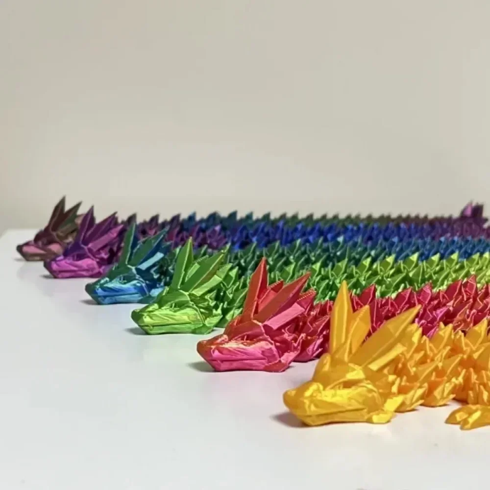 Вращающийся дракон 3d шарнирный идеальный сияющий печатный кристалл Непоседа