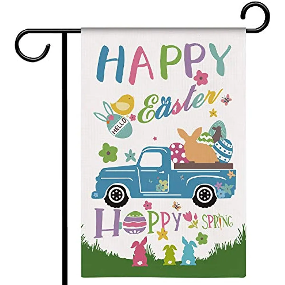 

Easter Garden Flag Farm Car Bunny Eggs Welcome Flag Vertical Double Sided House Spring Holiday Burlap Rustic Yard Lawn Outdoor