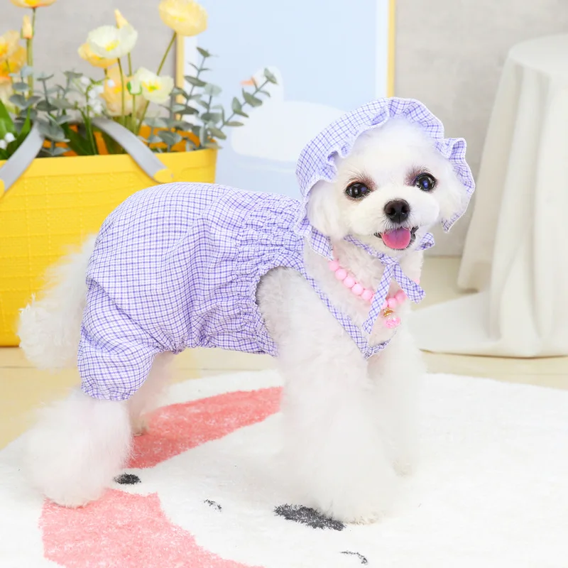 Summer Dog jumpsuits Cat Clothing Teddy Yorkshire Bichon Poodle Pet Pumpkin Pants Dropshipping Cute Suit With Hat Costume |