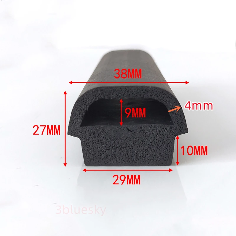 Паз покрытие EPDM Резиновая Грибная поролоновая прокладка изоляция 38x27 мм черный