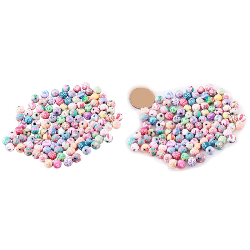 

200 шт., керамические круглые бусины, диаметр 8 мм & Диаметр 10 мм