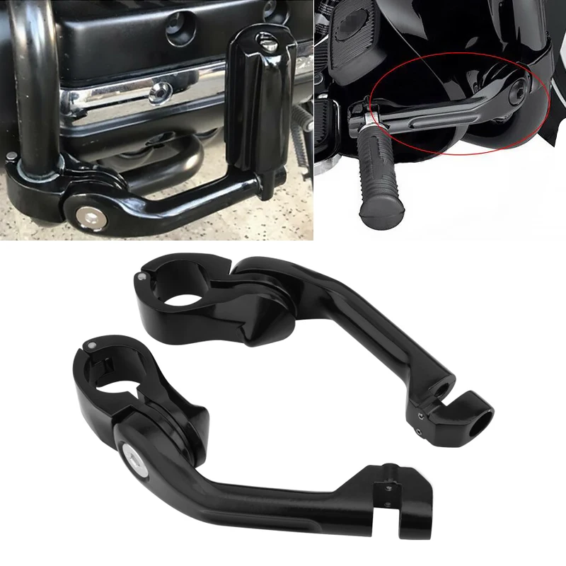 

1.25" 32mm Motorcycle Highway Long Angled Adjustable Foot Peg Mount Kit Engine Guard Footrest For Harley Yamaha Honda Universal