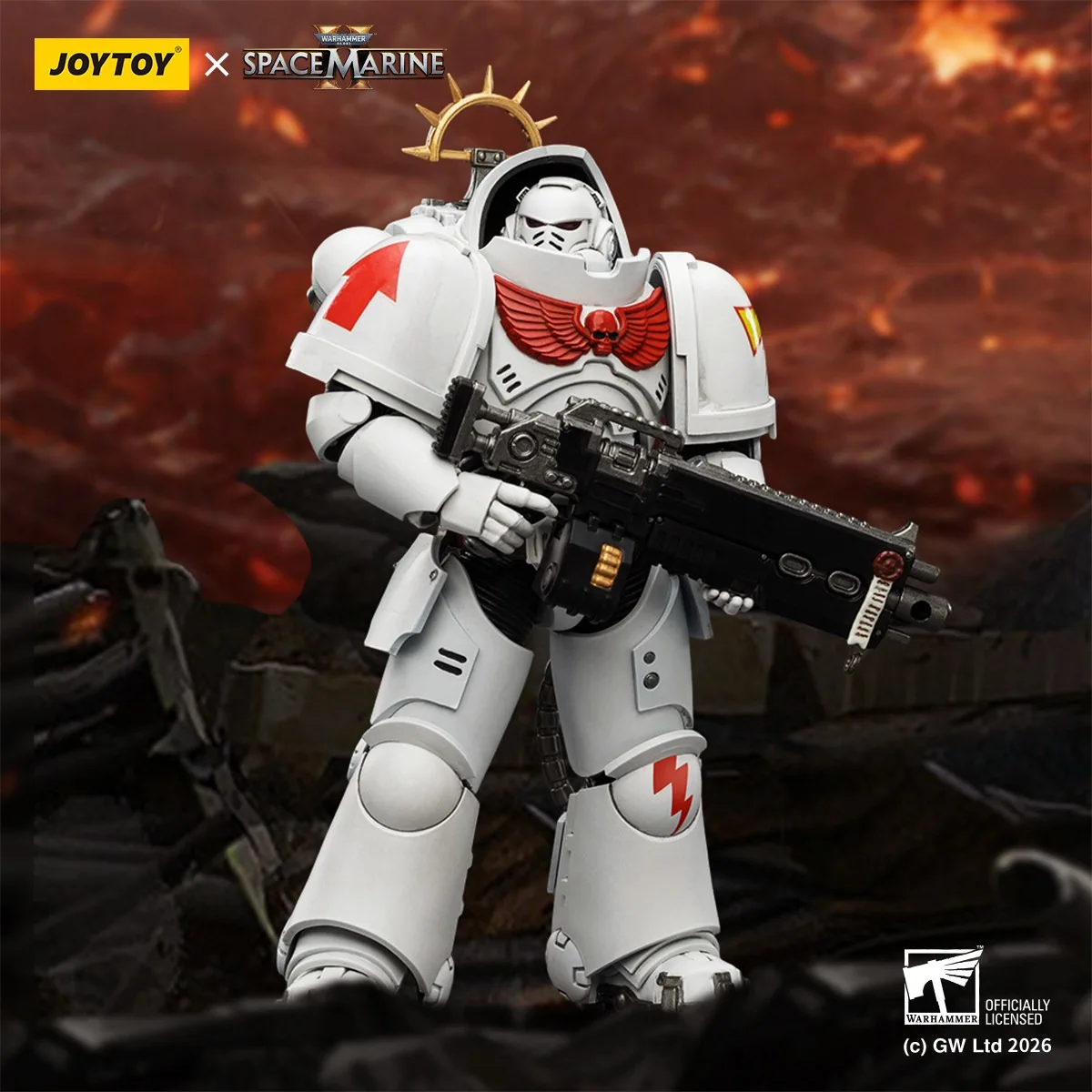 Фото Аксессуары JOYTOY Warhammer 1/18: Фигурка персонажа из игры White Scars Heavy Intercessor с тяжелой винтовкой и болтовкой. №1