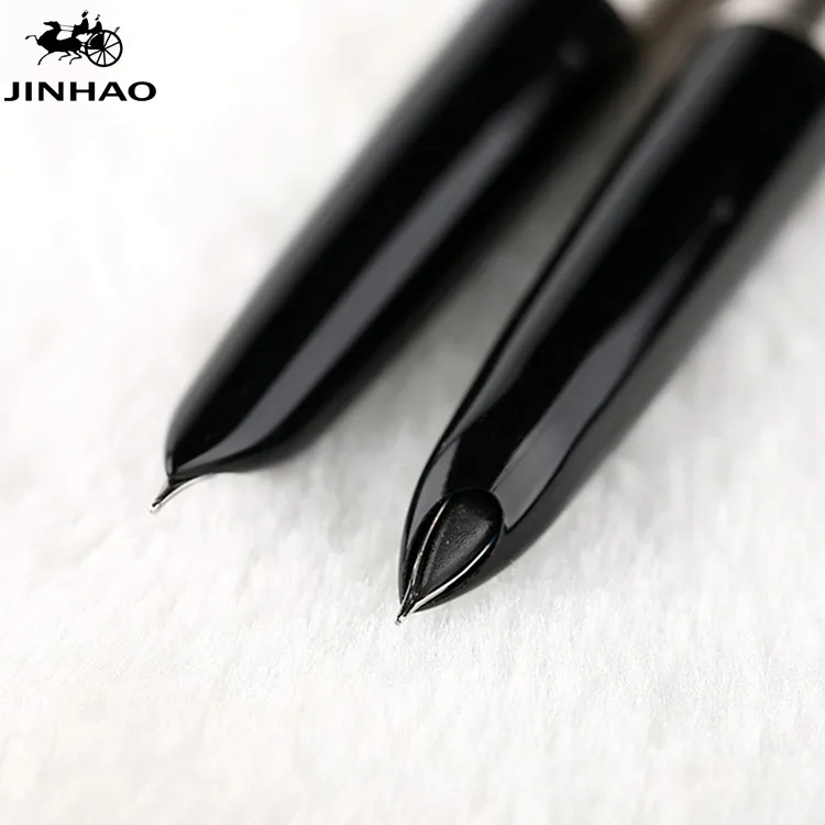 Jinhao 911 Pure Silver Steel Fountain Pen with 0.38mm Extra Fine Nib Smooth Writing Inking Pens for Christmas Gift Free Shipping