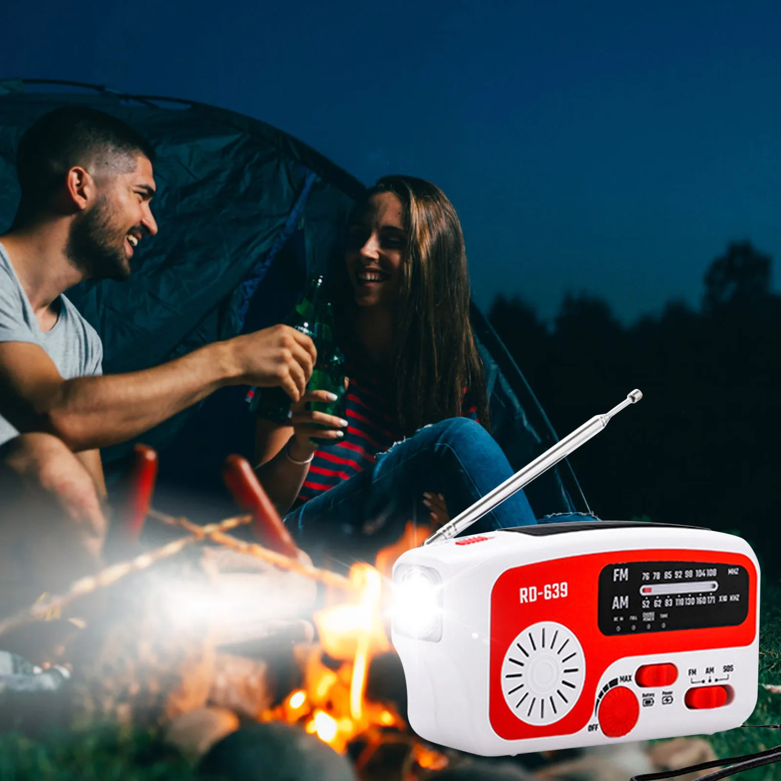 

Weather Alert Radio AM/FM Solar Emergency Radio Hand Crank USB Charging 1200mAh Battery Power Bank For Cell Phone Flashlight &