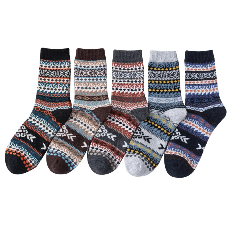 2021 Newest Lovelty Men and Women Wool Socks Winter Auspicious Cloud Warmer Cashmere Thermal Thicken Ethnic Style Women Socks