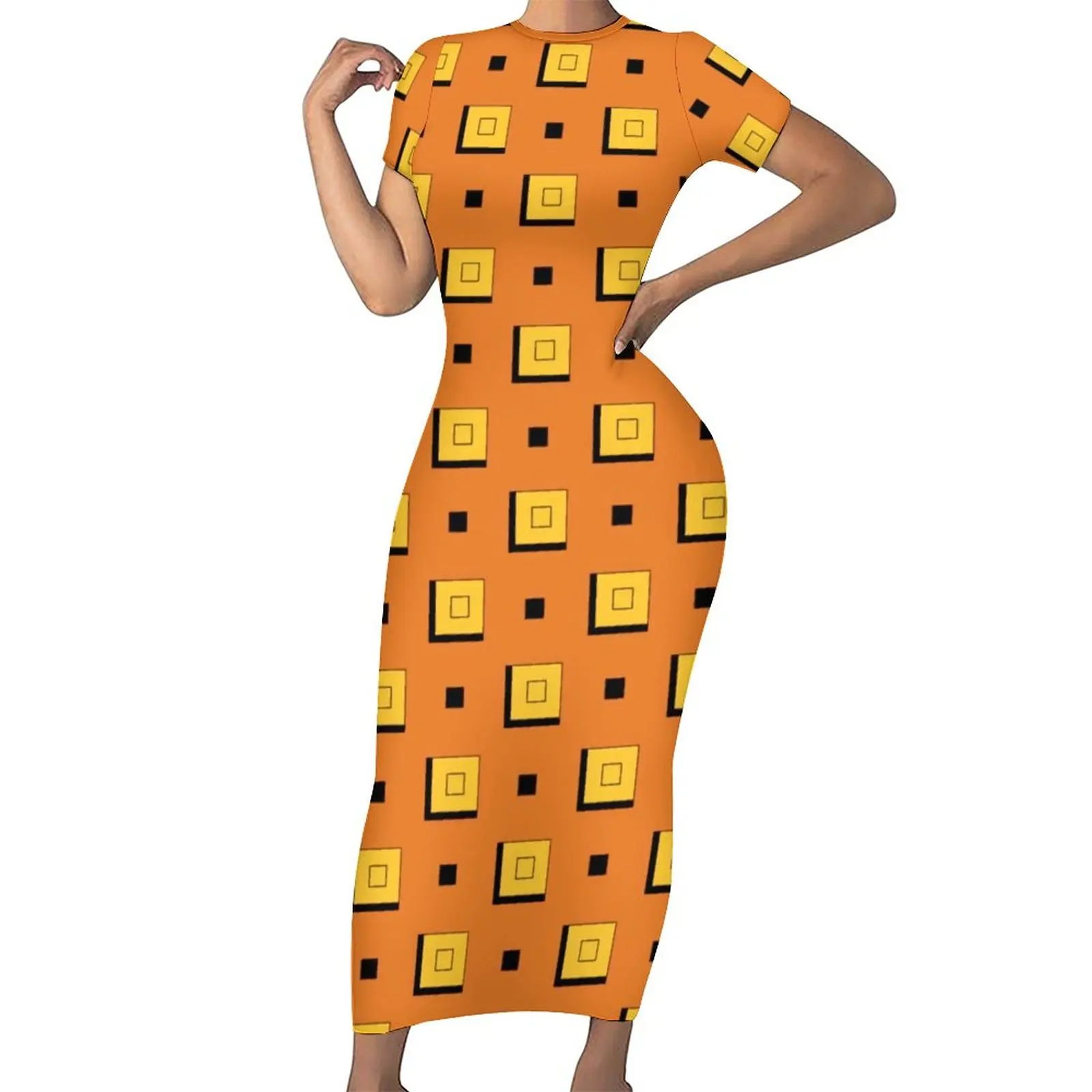 

Narancia Ghirga Inspired Dress Short Sleeve Jojos Bizzare Adventures Cute Maxi Dresses Holiday Aesthetic Design Bodycon Dress