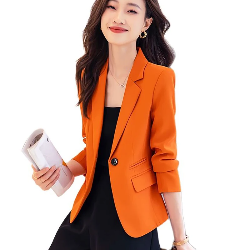 

2023 Spring Autumn Women Blazer Korea Casual Slim Blazers Jackets Work Coat Outerwear Fashion Career Female Jacket Office Lady