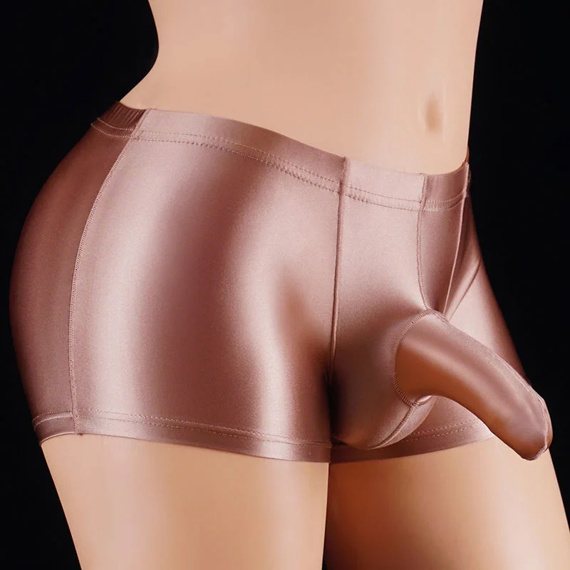Glossy Mens Sexy See Through Underwear Short Panties Male Plus Size Briefs Lingeries Bottoms