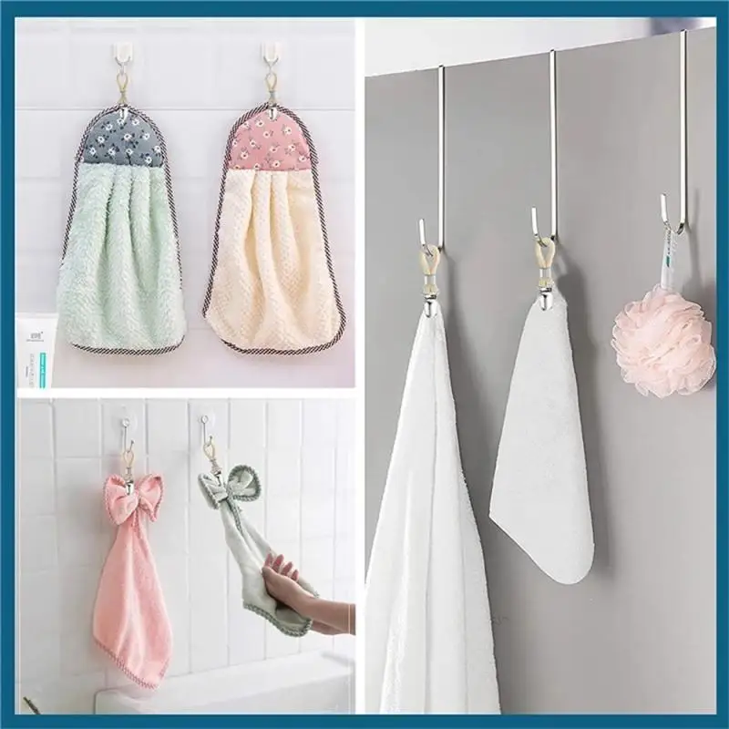 

Multipurpose Cotton Loop Metal Clamp Household Tea Towel Hanging Clips Multi Purpose Hooks Loops Towel With Metal Clip