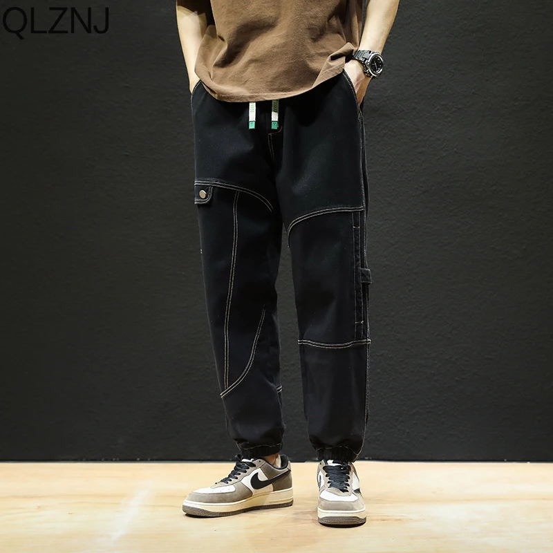 Plus Size Jeans Men Loose Casual Denim Pants Trousers Korean Streetwear Y2k Baggy Harem Jeans Cargo Pants Stretched Joggers 8XL