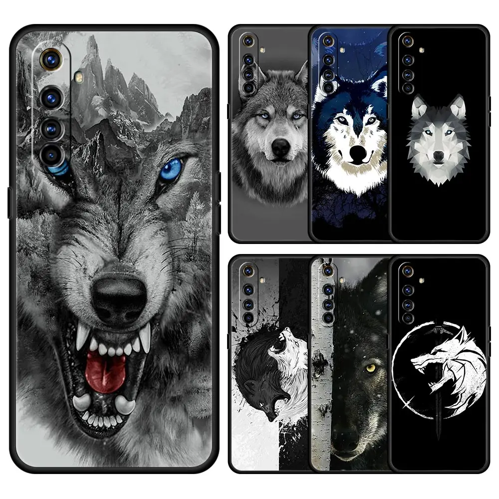 

Мягкий силиконовый чехол с изображением животного волка для Realme 9, чехол для Realme 9, 8, 7, 6, GT2 Pro Plus, чехол для телефона s 5G 8i, 9i, C3, C21, C11, C25, чехол