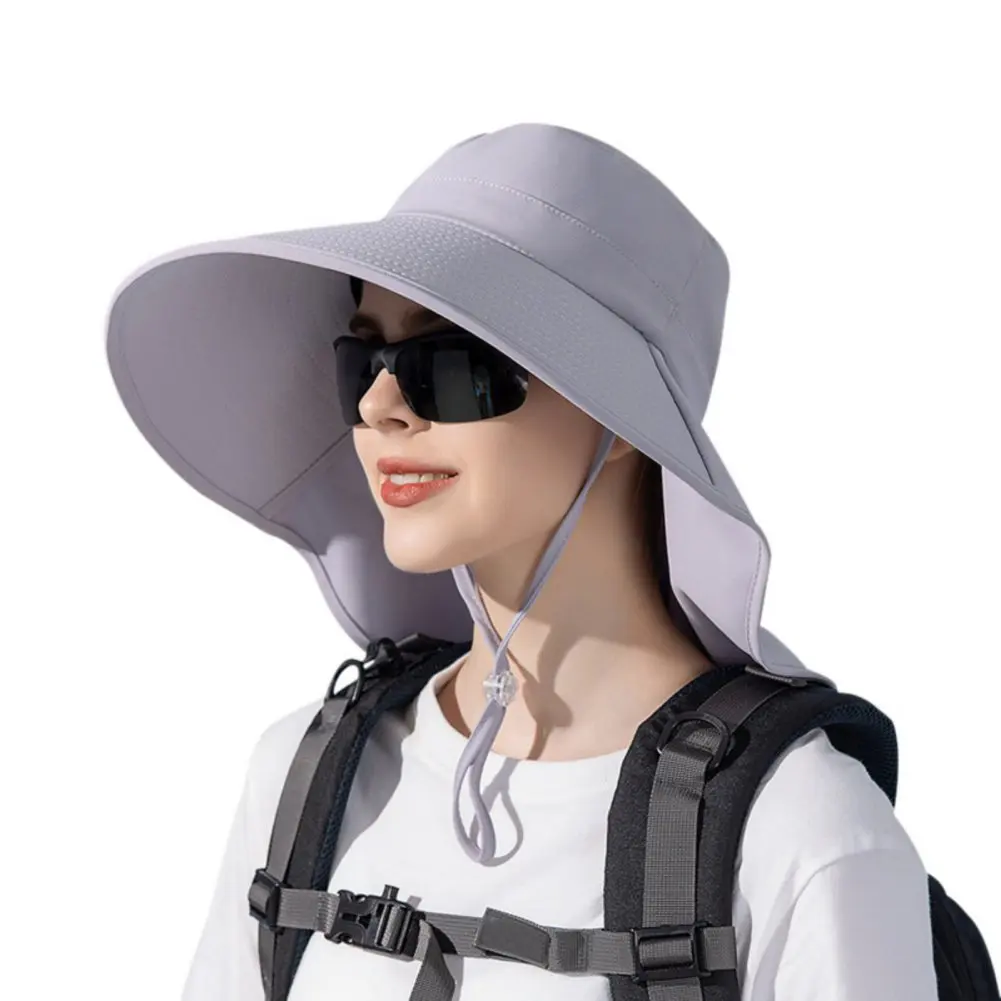 

Fishing Bucket Hat For Women Sun Protection Sunscreen Adjustable Chin Strap Breathable Caps For Hiking Beach Camping Traveling