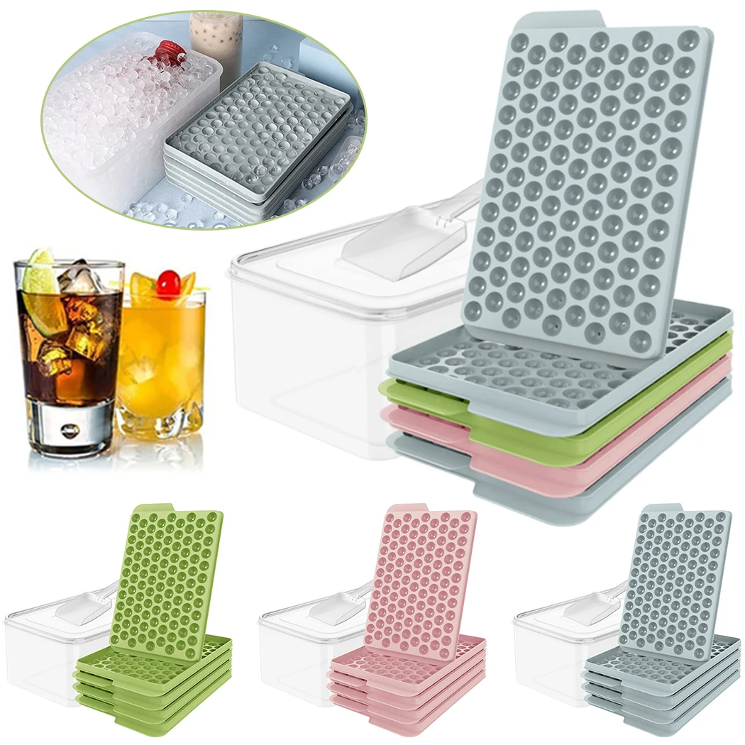 

104 Holes Round Ice Cube Tray With Removable Lid Plastic Mini Ice Ball Tray Maker Moldes For Freezer Kitchen Accessories