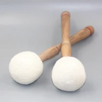 1pc wooden striker for singing bowl accessories handmade wool material percussion hammer stick