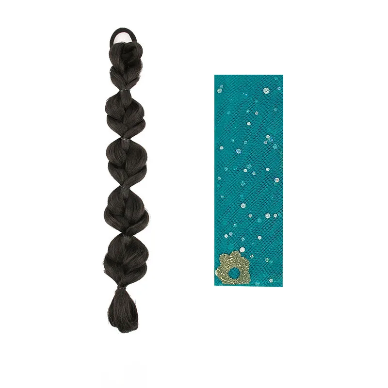 Парик Fried Dough Twists коса с женскими длинными волосами высокий хвост накладная