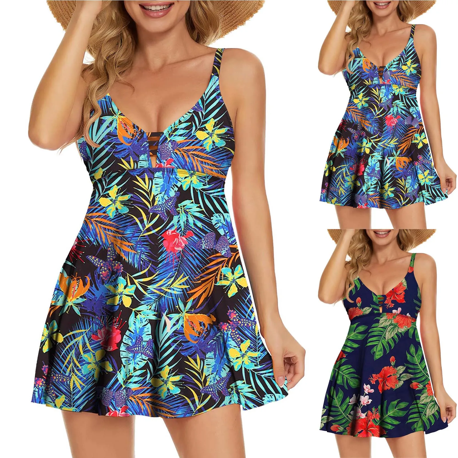 

Купальник с шортами для мальчиков, купальный костюм для плавания, купальный костюм с цветочным узором для женщин, женские шорты для плавани...