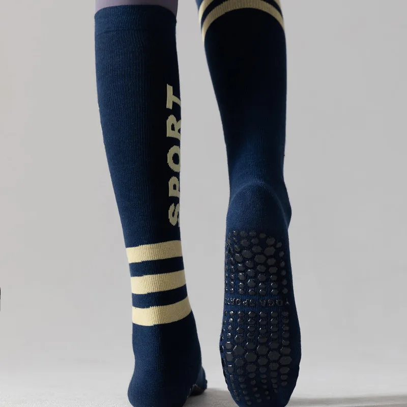 New yoga socks women's calf socks pure cotton non-slip silicone fitness Pilates women's professional yoga long socks